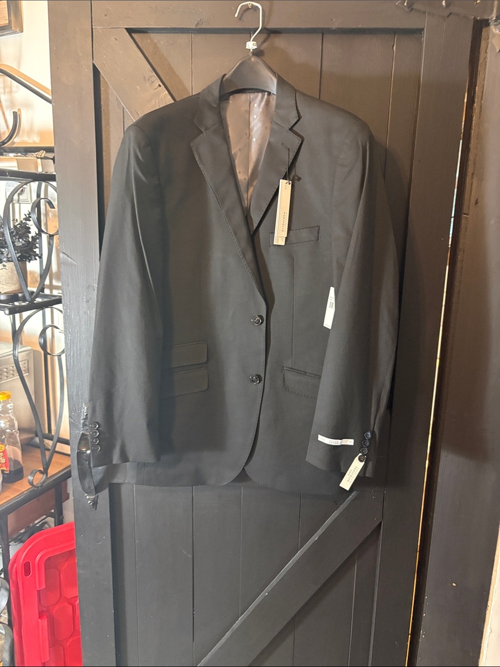 Perry Ellis Black Two-Button Notch Lapel Sport Coat